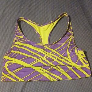 Reversible Purple and Yellow Women's Sports Bra